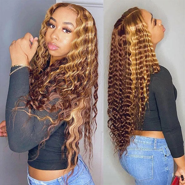Honey Blonde Highlight Deep Wave