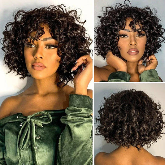 Azure Curly Short Bob