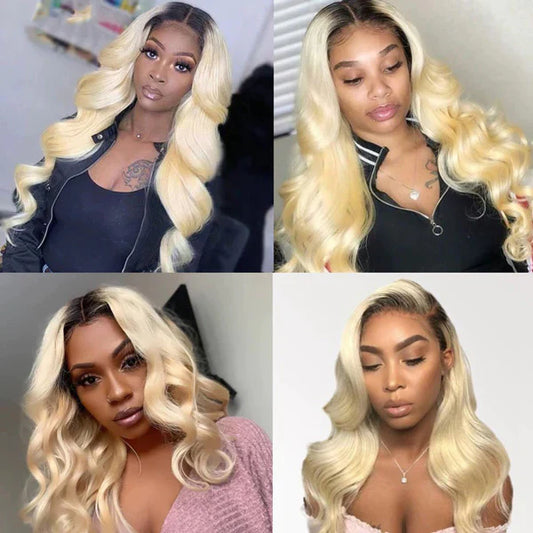 Dark Roots Honey Blonde Body Wave