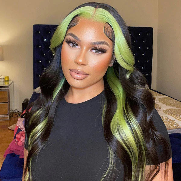 Green Skunk Stripe Body Wave